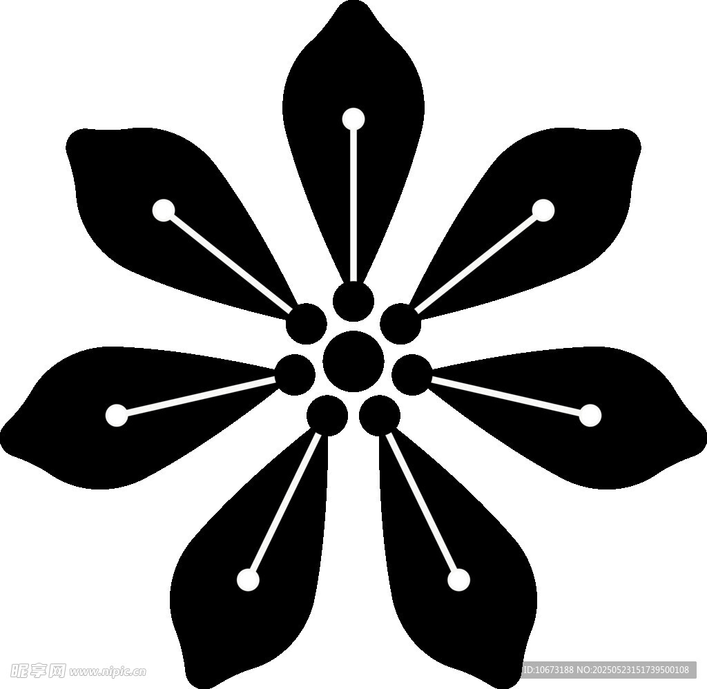 簡約黑色花朵圖案設(shè)計