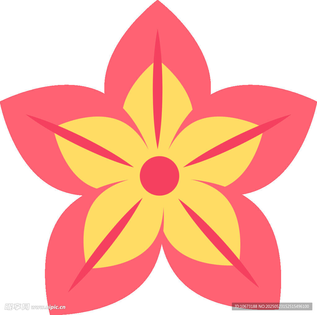 粉色黃色相間花朵圖案