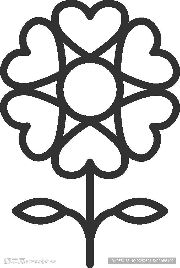 簡約花朵線條圖案設計