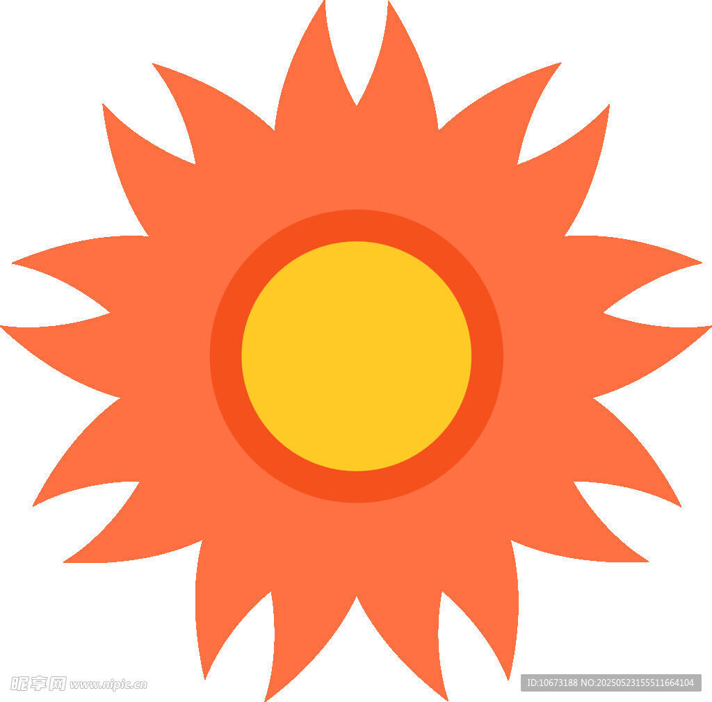 橙色太陽圖標