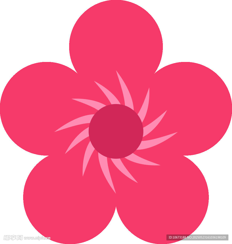 粉色五瓣花朵圖案