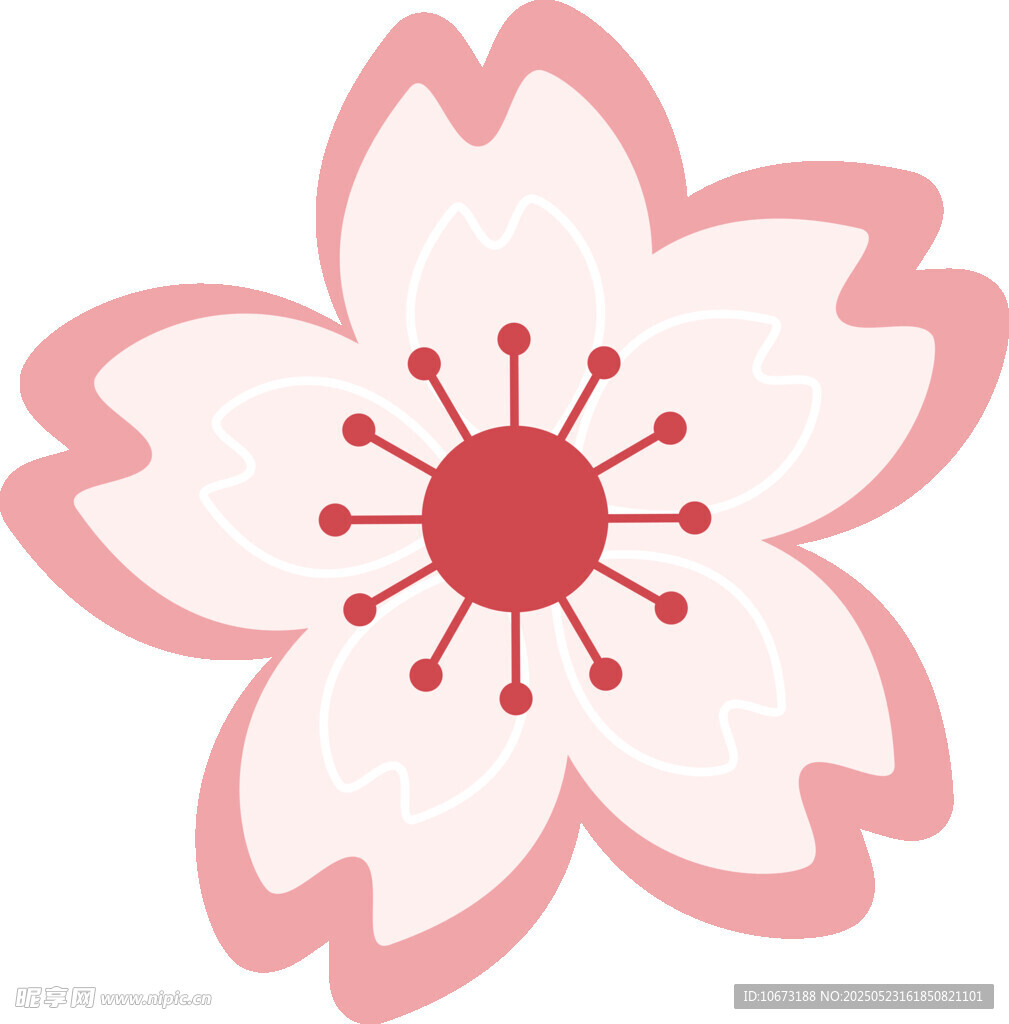 粉色簡約花朵圖案設計