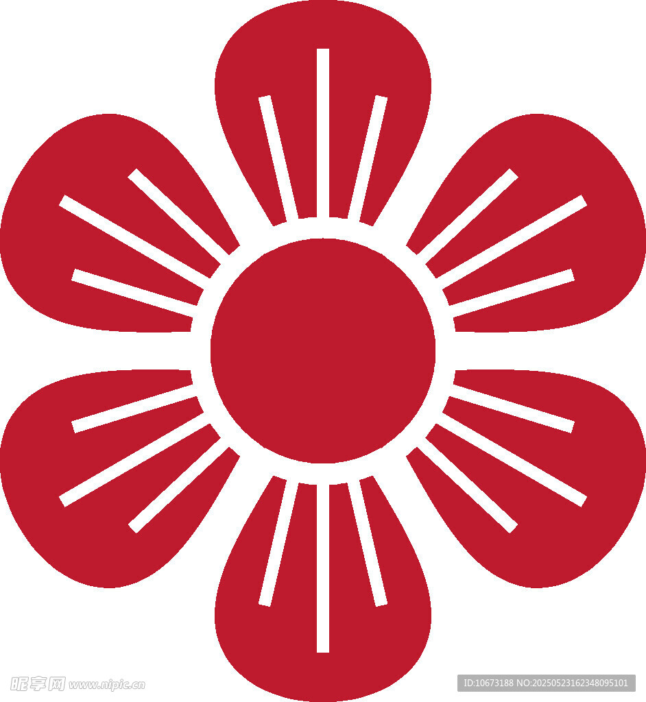 紅色花朵圖案設計元素