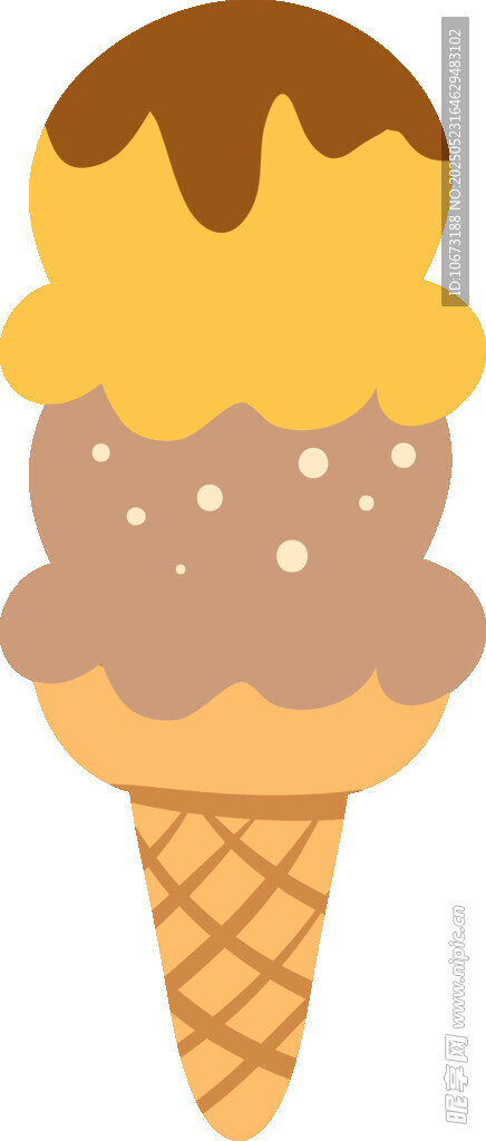 美味三層冰淇淋甜筒