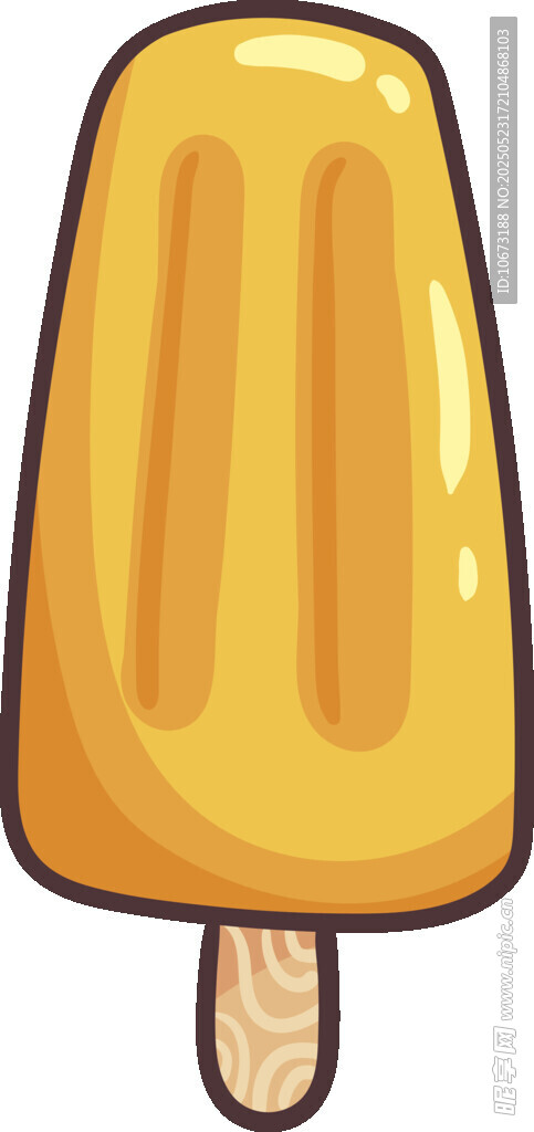 卡通黃色冰棍插畫