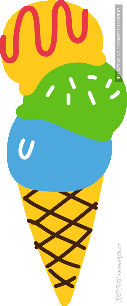 多彩冰淇淋甜筒