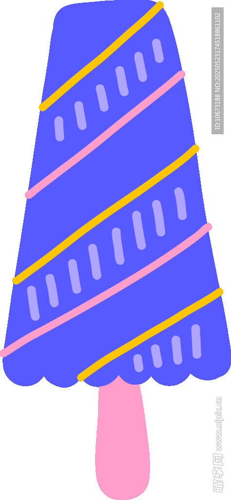 彩色條紋冰淇淋插畫