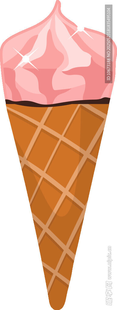 粉色冰淇淋甜筒