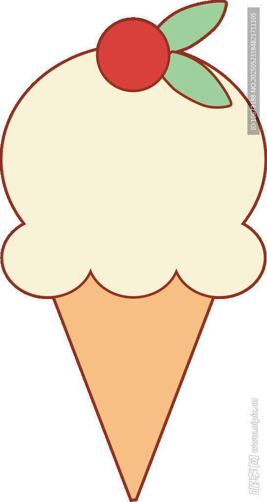 可愛冰淇淋甜筒插畫