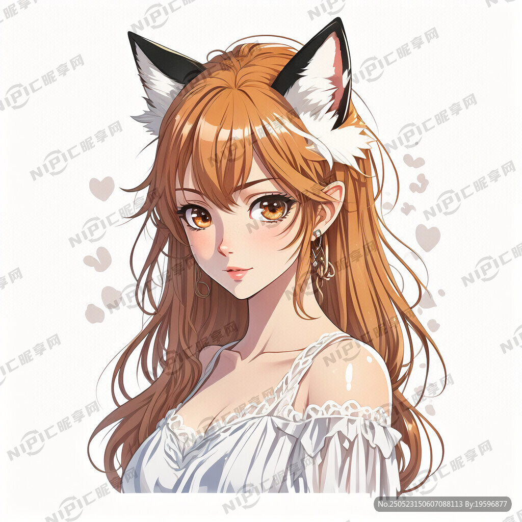 二次元 美女 狐貍耳朵 長裙