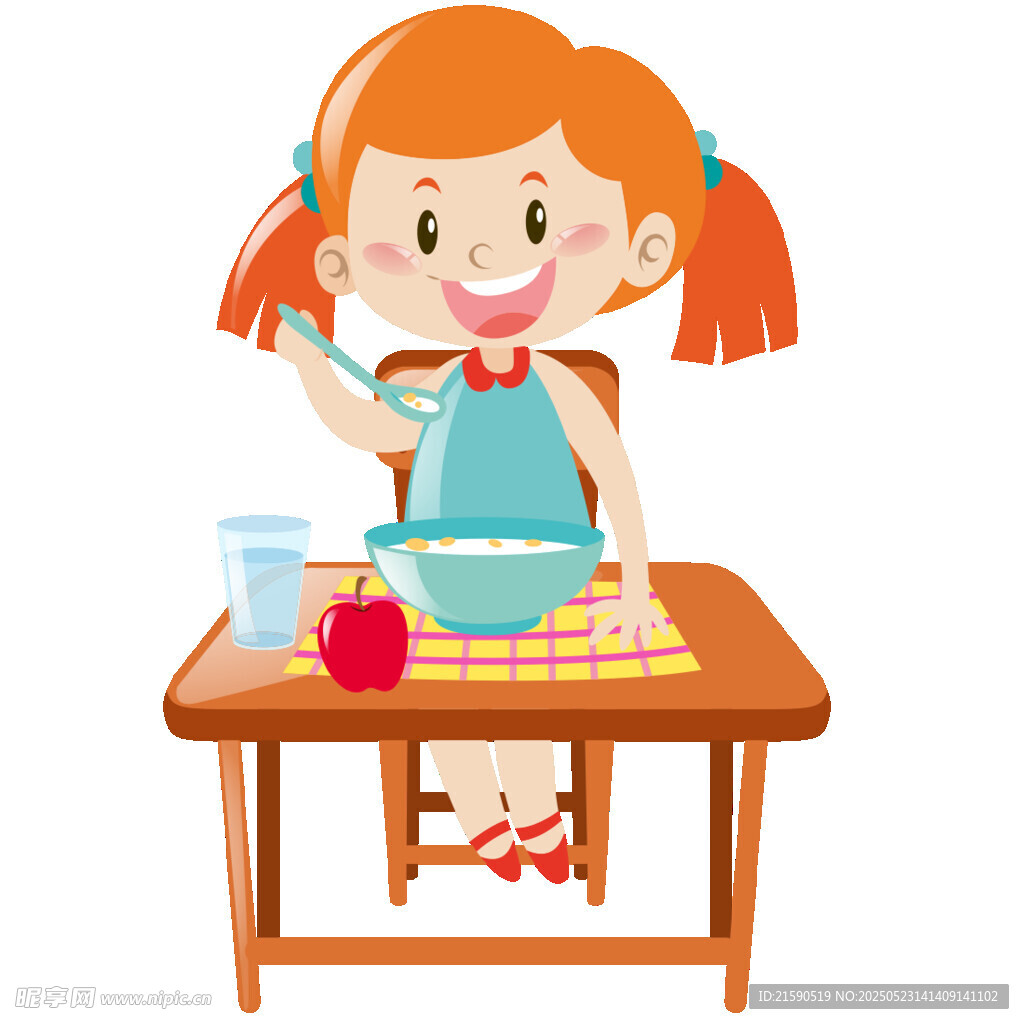 小女孩開心用餐時刻