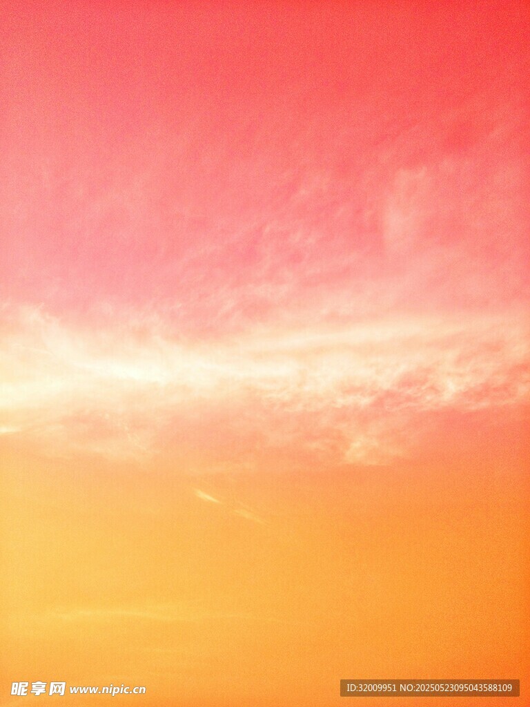 夢幻橙紅色天空美景