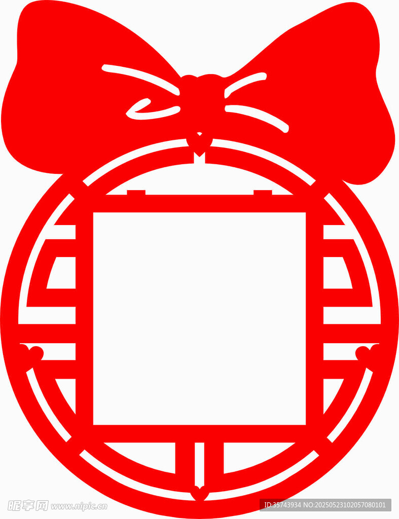 中式紅蝴蝶結(jié)方形裝飾框開關(guān)貼