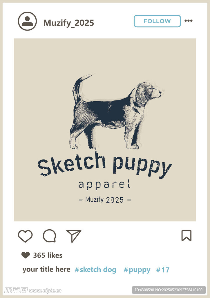 比格犬  手繪稿