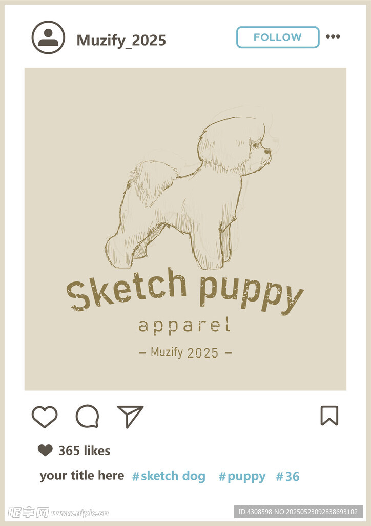 比熊犬 手繪稿
