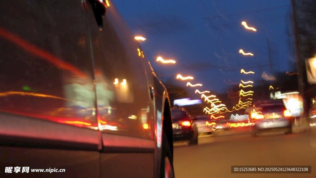 城市夜景車流光影瞬間