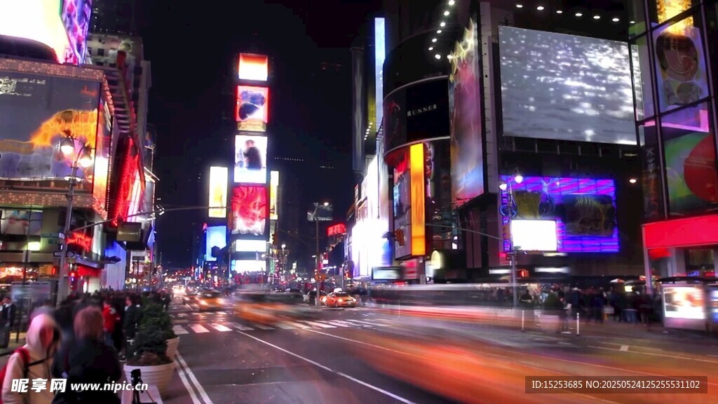 繁華都市夜景街頭景象