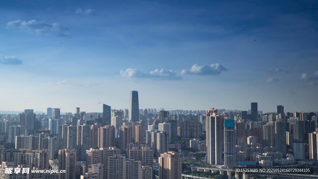 繁華都市天際線景觀