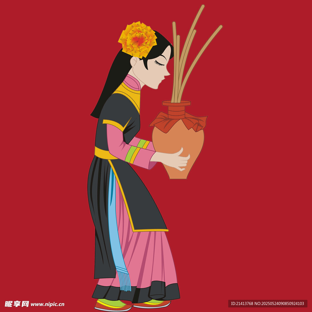 少數民族女子持物形象