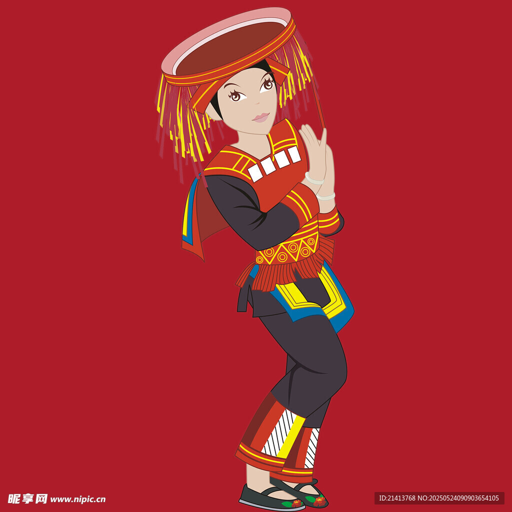 少數民族少女舞蹈形象
