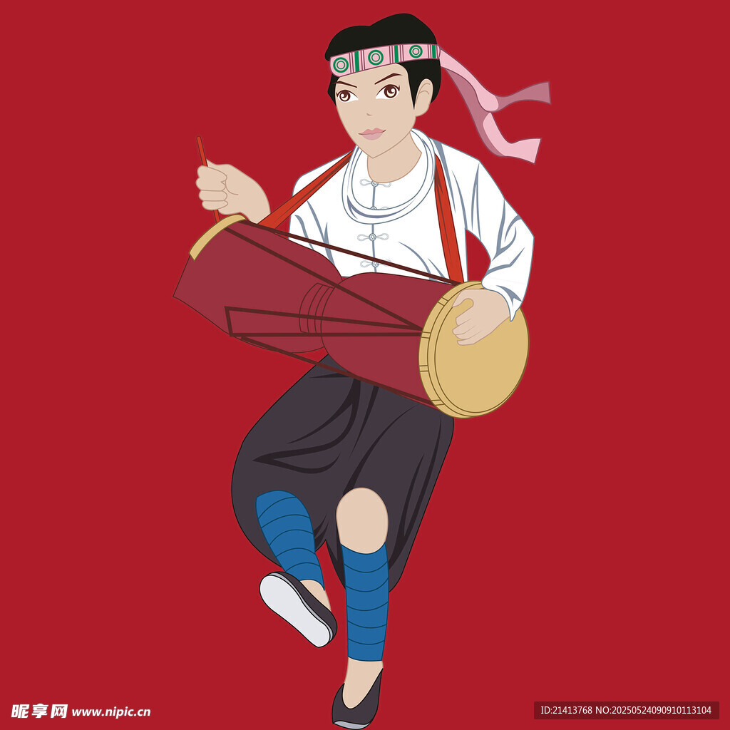 朝鮮族男子歡快擊鼓表演