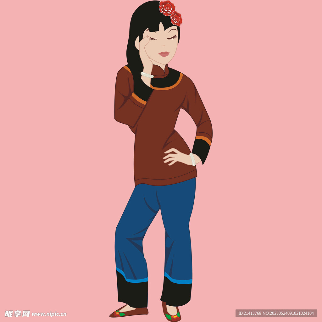 少數民族少女時尚裝扮