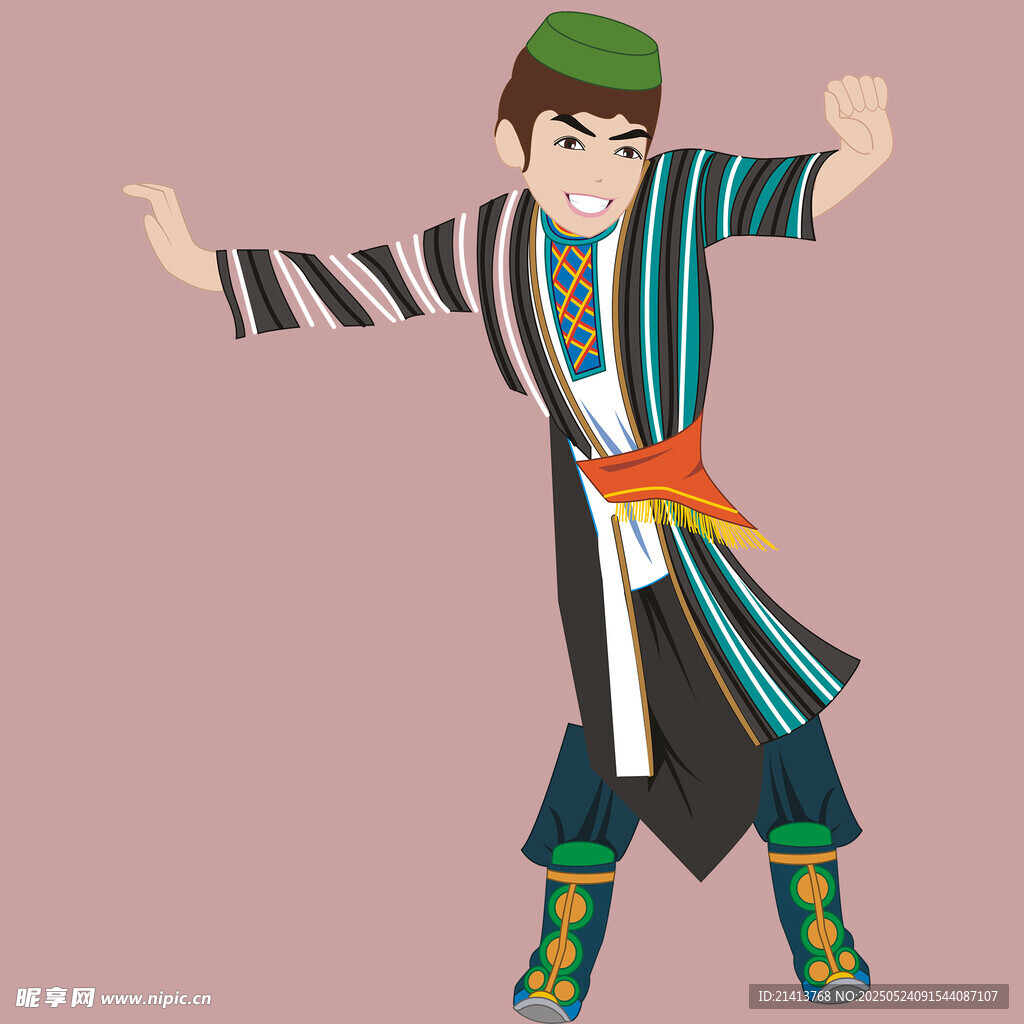 身著民族服飾的活力舞者