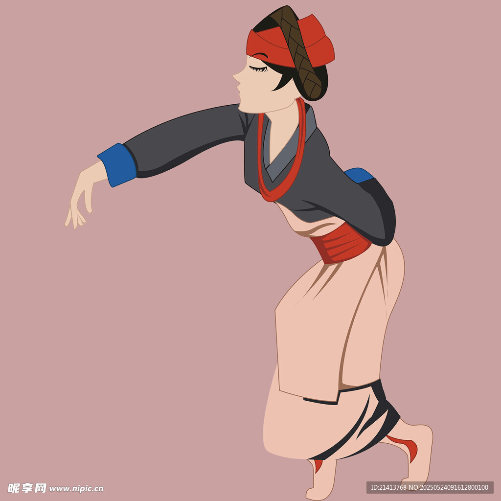 少數民族女子舞蹈姿態
