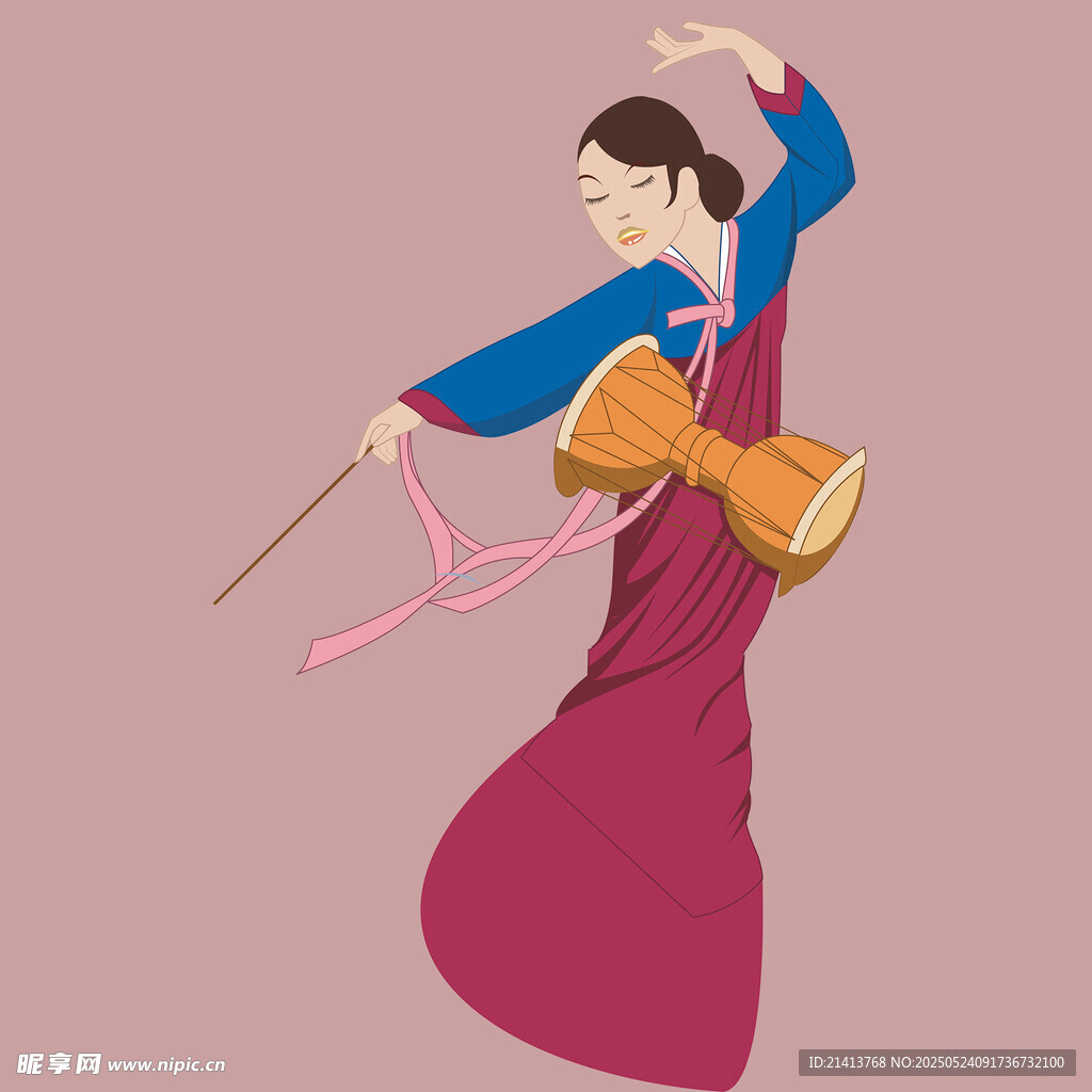 朝鮮族女子優雅舞蹈姿態