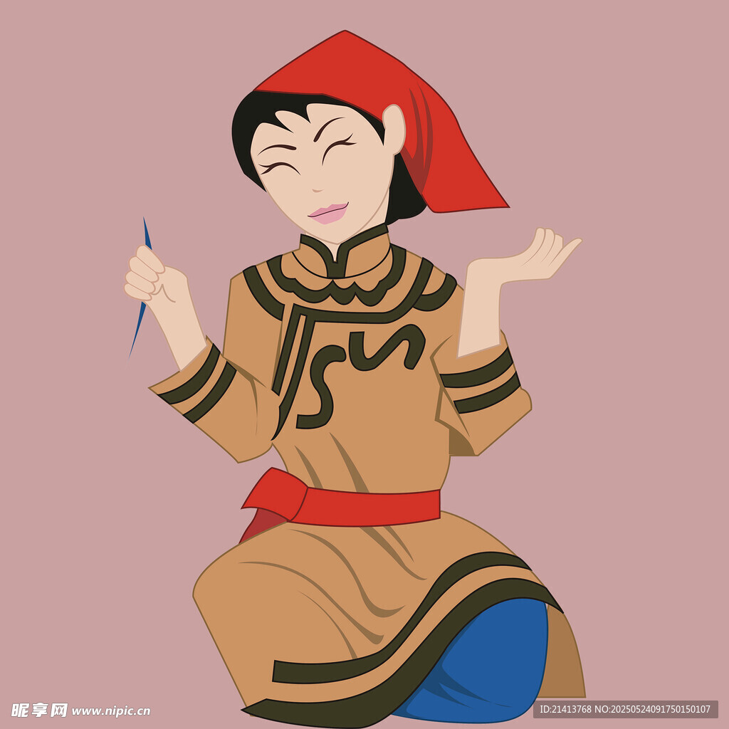 古裝女子持筆作畫