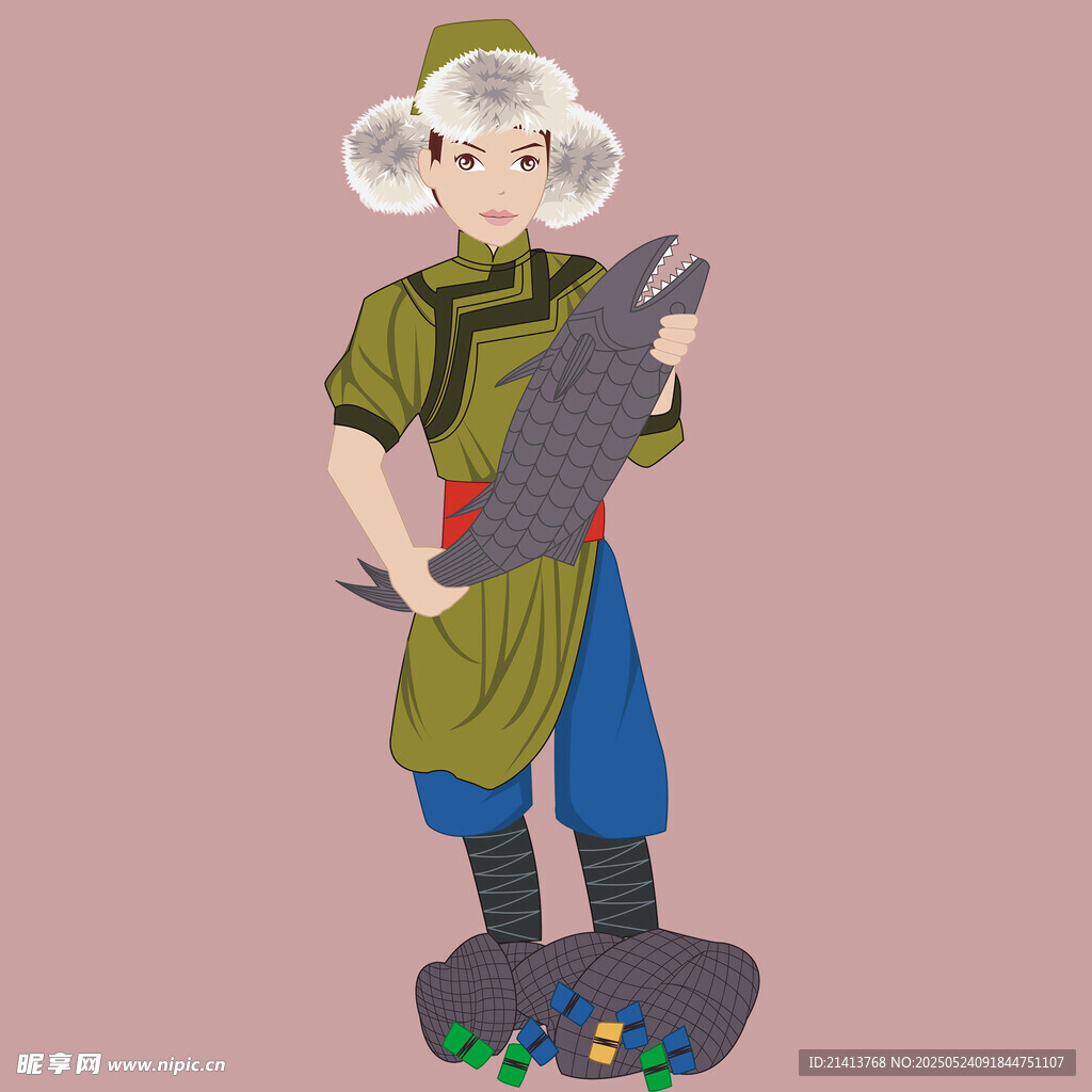 古代持劍俠客形象插畫
