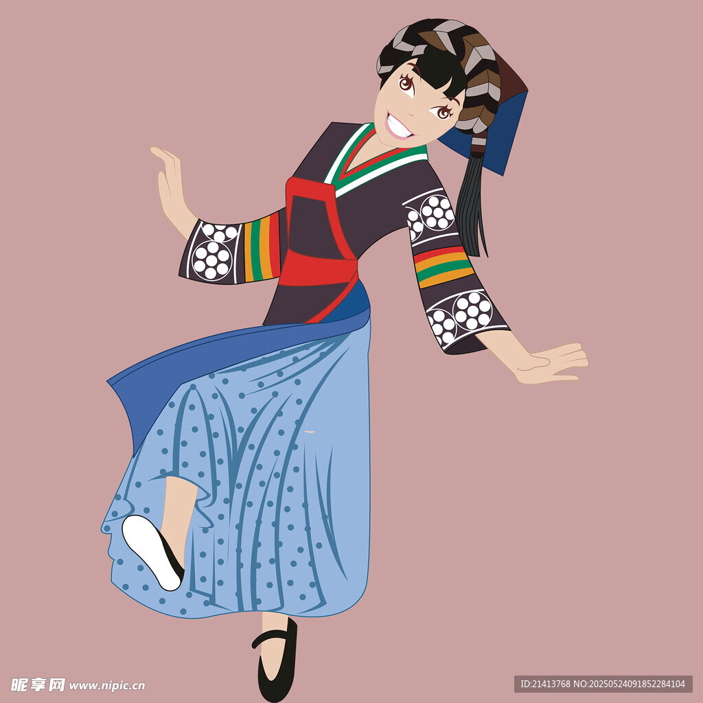 少數民族女子優雅起舞