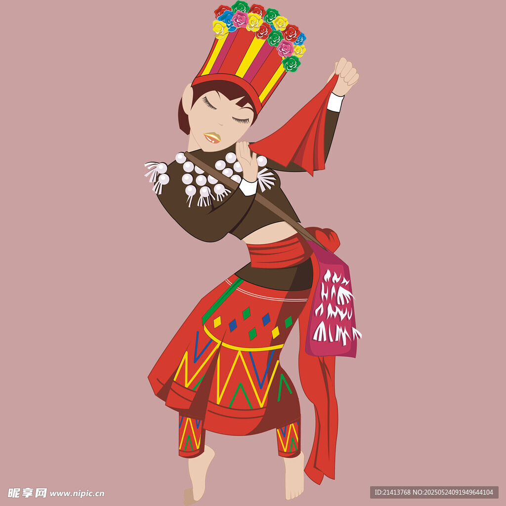 彝族少女起舞