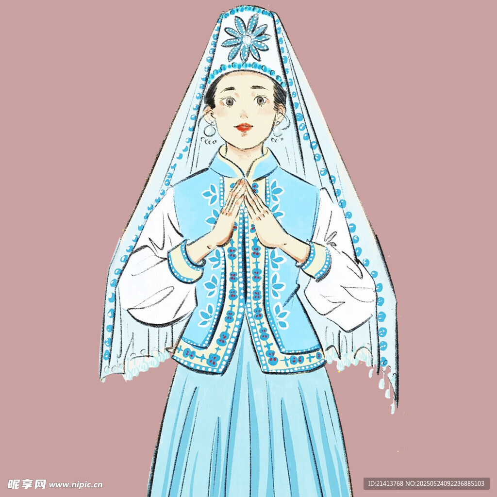 身著傳統服飾的美麗女子