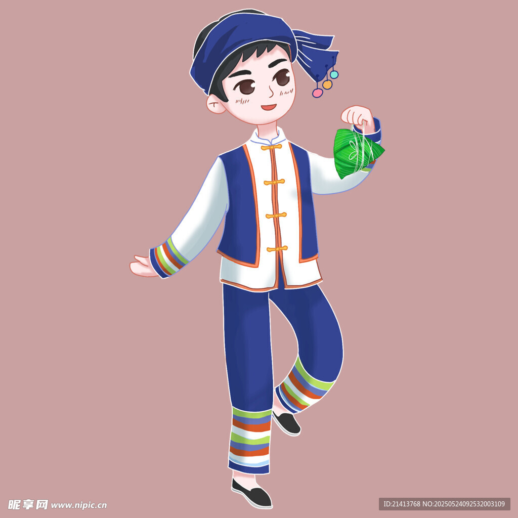 少數民族男孩歡樂起舞