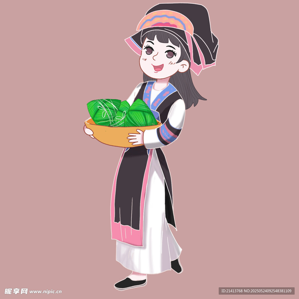 身著民族服飾的采茶女子