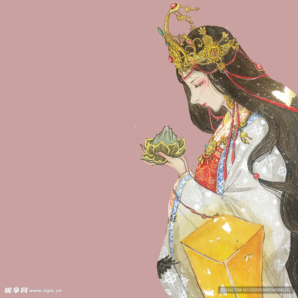 古風持扇華麗古裝女子