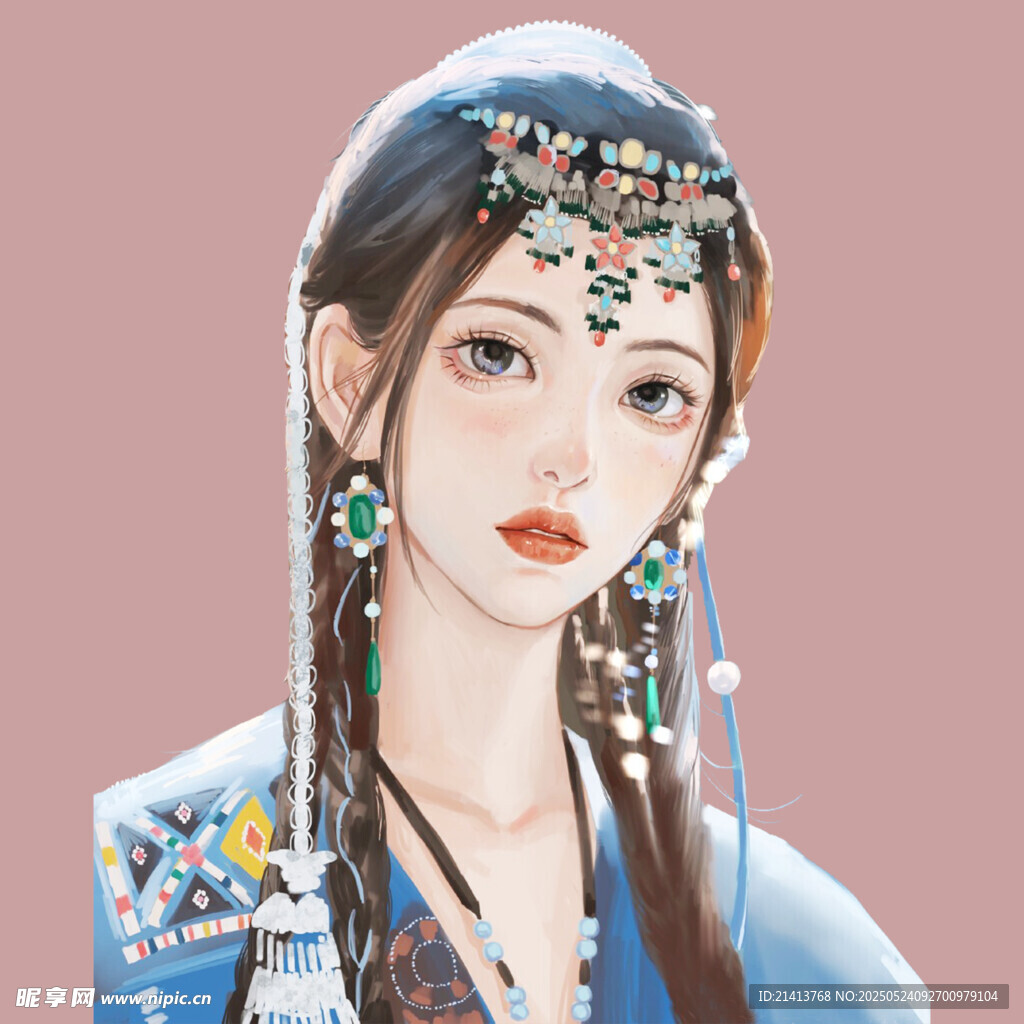 古風少數民族少女插畫