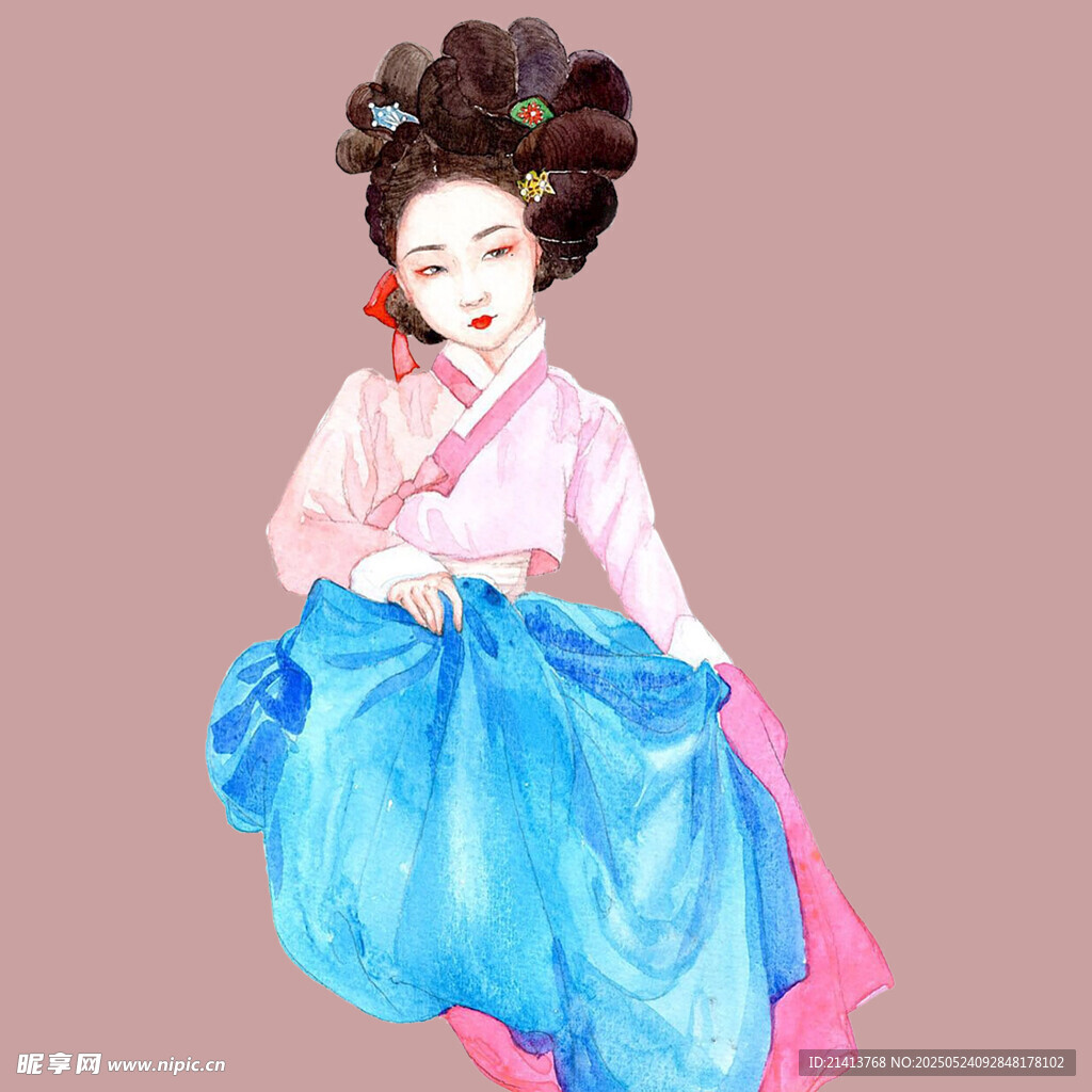 古風少女身著飄逸傳統服飾