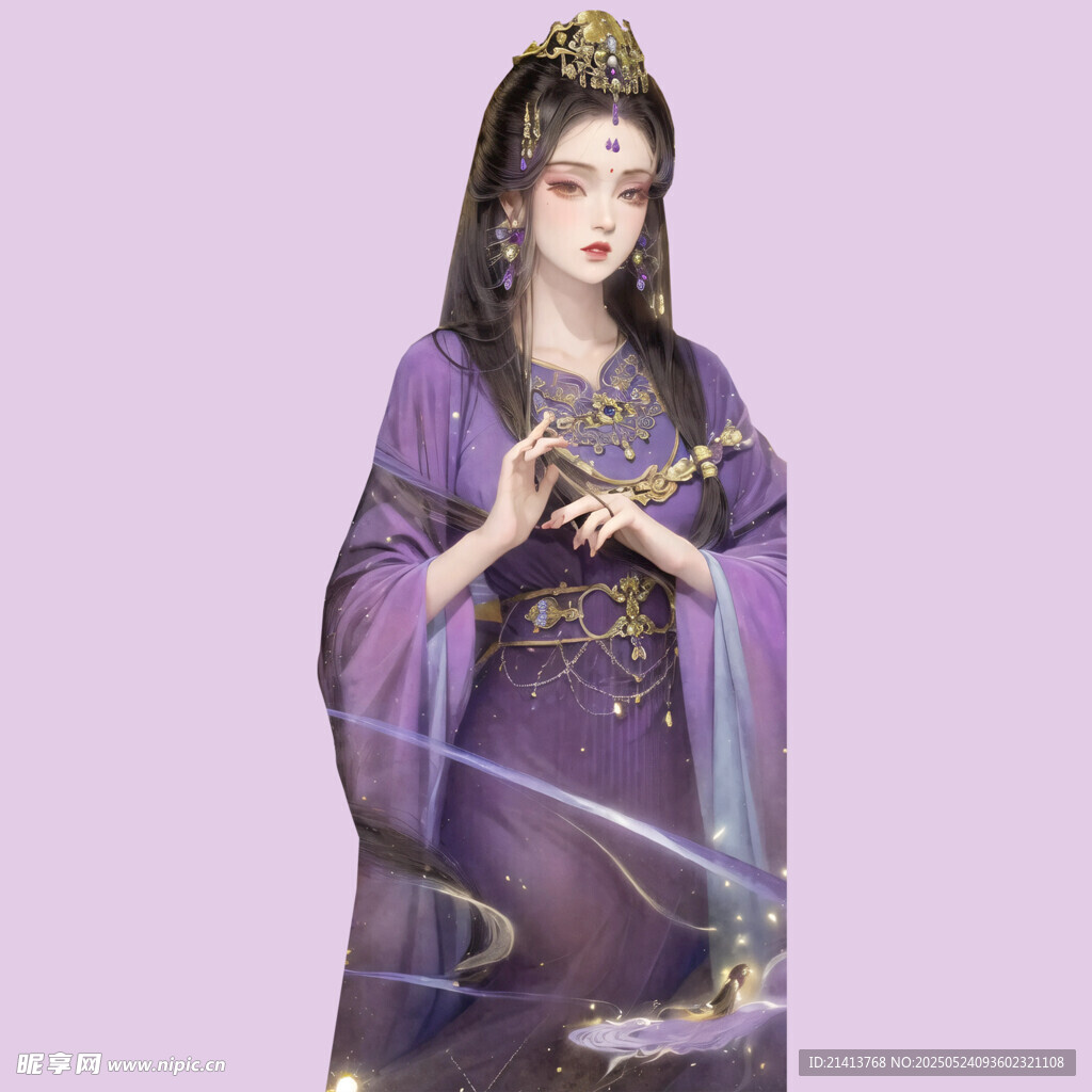 古風紫衣女子優雅造型