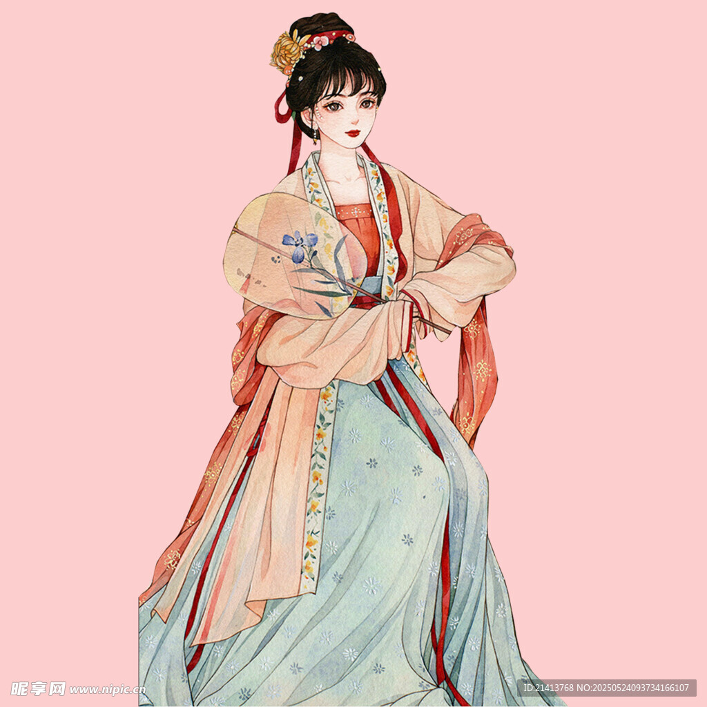 古風漢服女子優雅立姿
