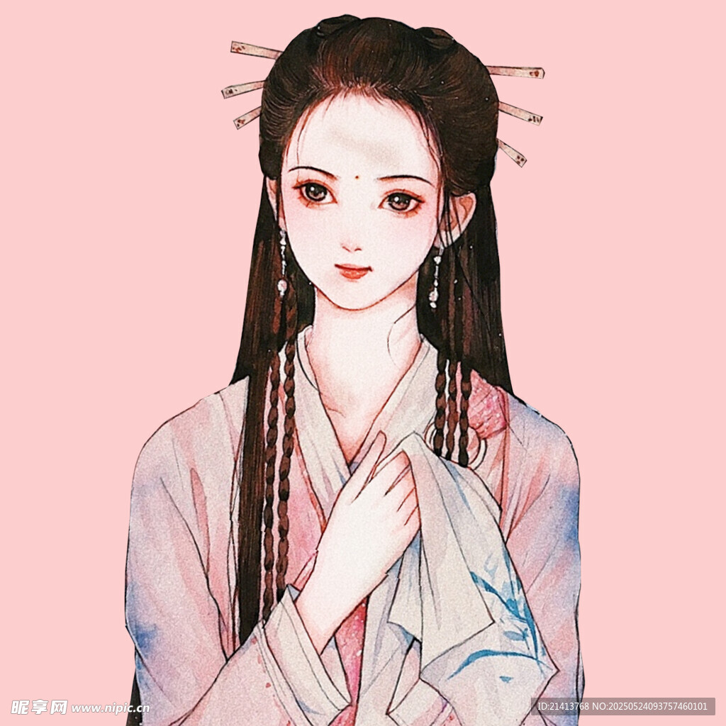 古風漢服女子優雅姿態