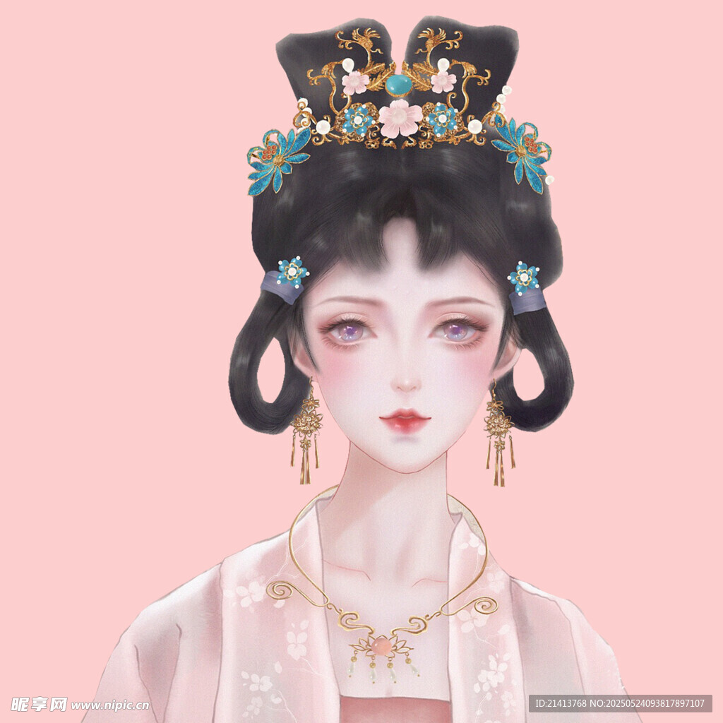 古風佳人華服精致頭飾
