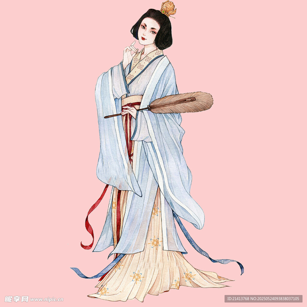 古風持扇優雅古典美人