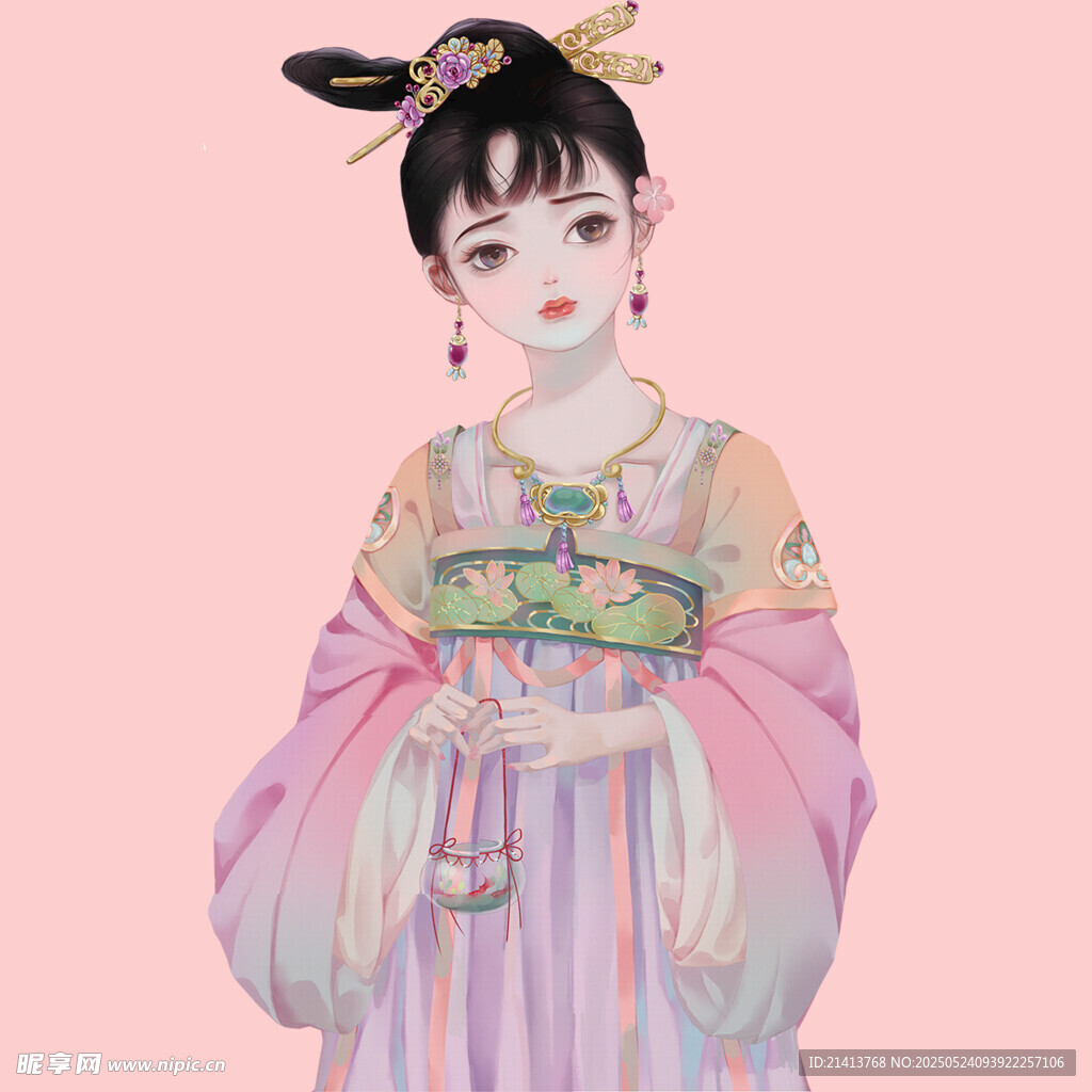 古風漢服少女優雅立姿