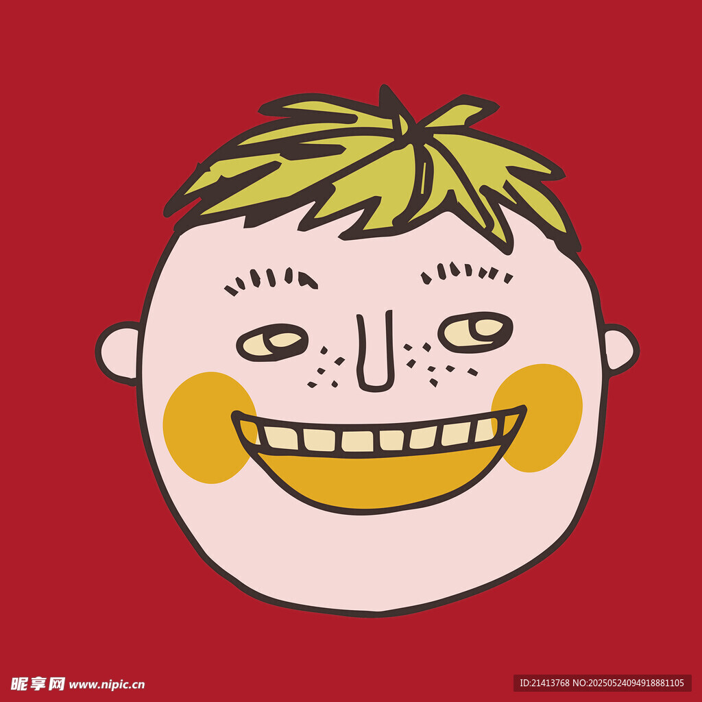 笑臉男孩插畫