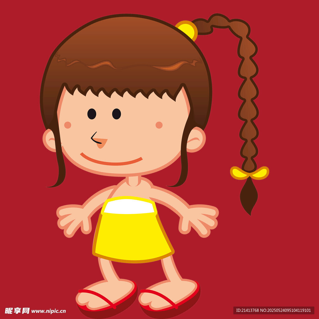 扎辮小女孩