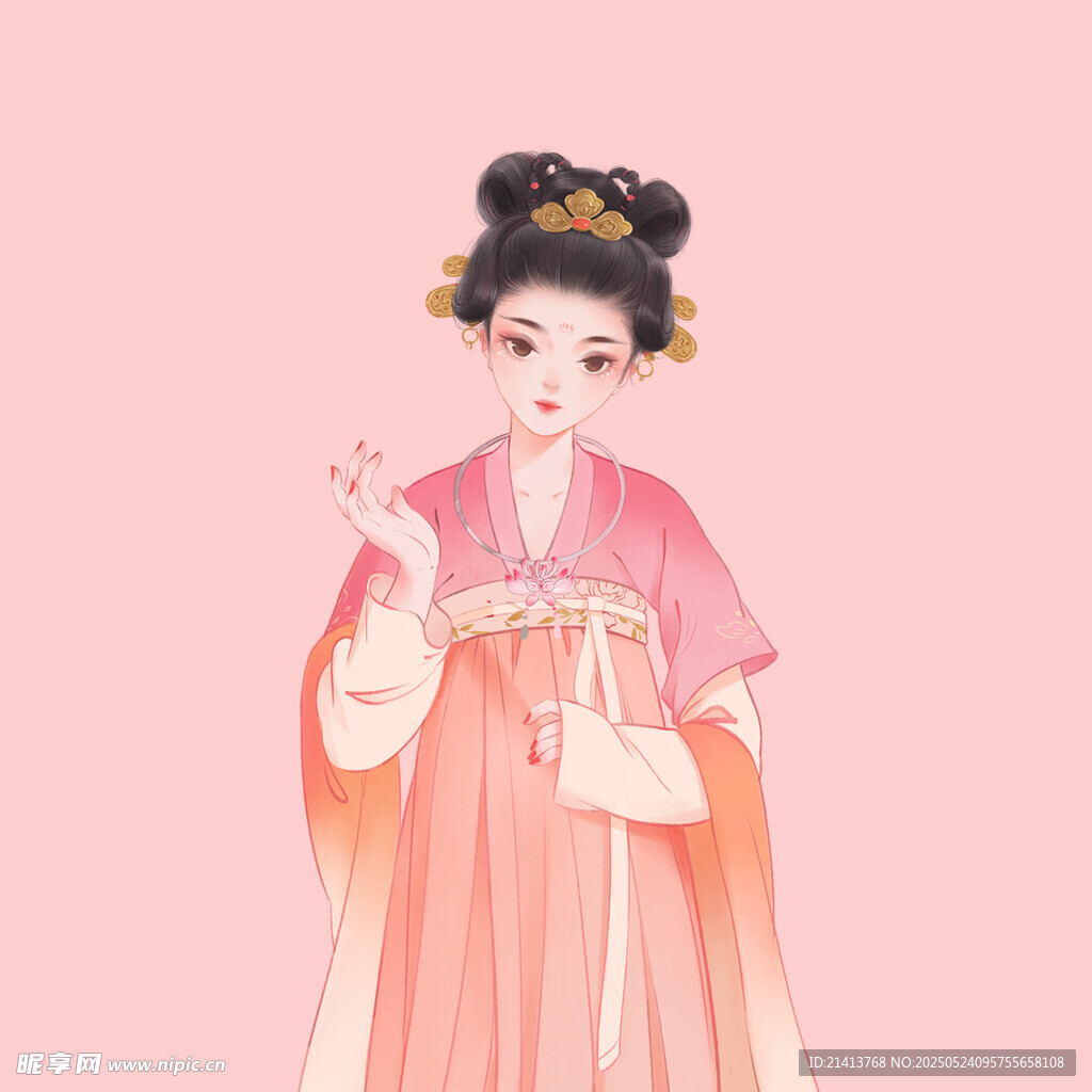 古風漢服女子優雅姿態