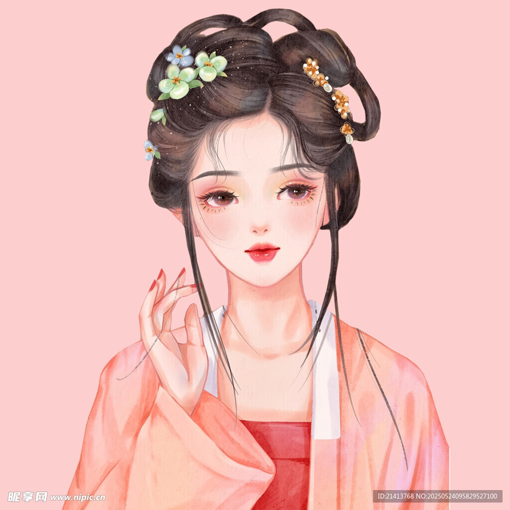 古風漢服女子優雅姿態