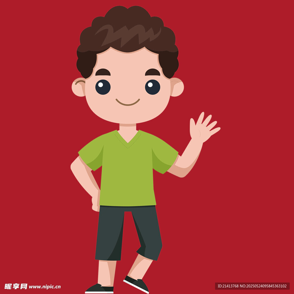 揮手的小男孩